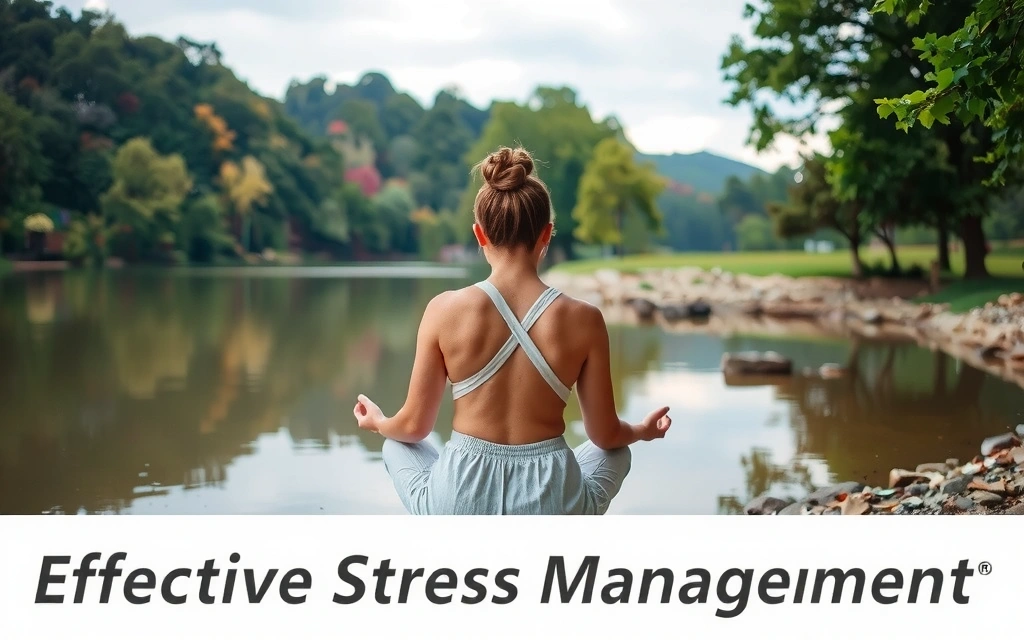 Serene person meditating in a calm environment, symbolizing stress management